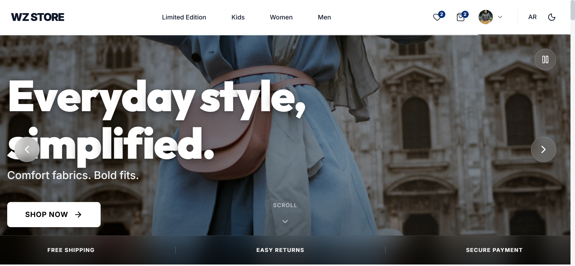 E-commerce — a bilingual fashion storefront and its back office — 1/2